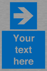 Custom Directional signage blue right arrow 